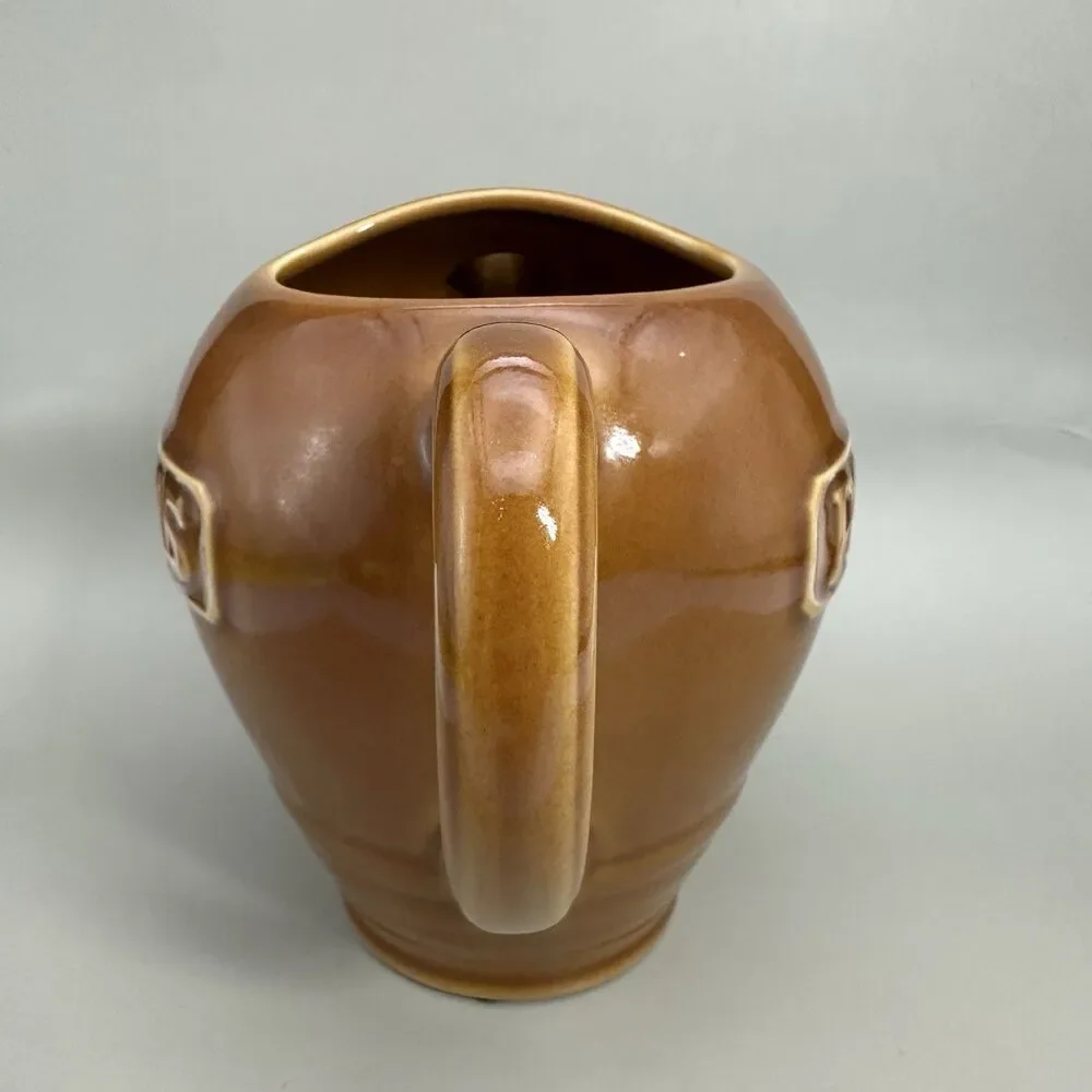 VTG Revol France Pastis Water Pitcher 834P Brown Porcelain French Bistro Jug